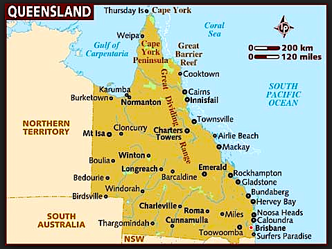 Map of queensland