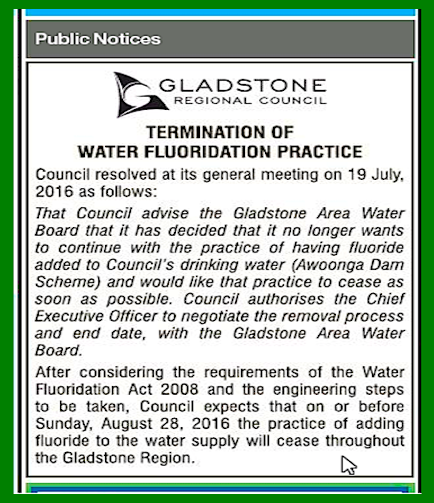 gladstone f. public notice