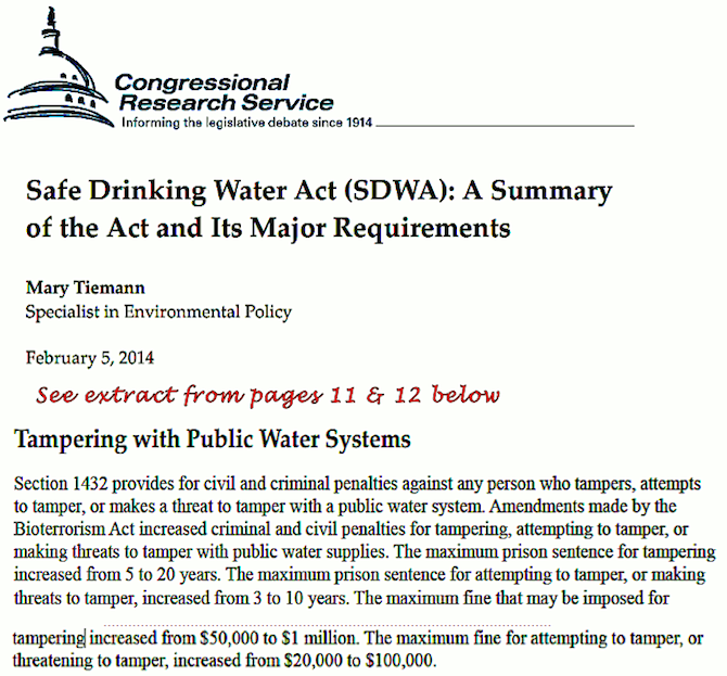 Tampering with Public Water Systems